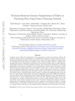Occlusion-Resistant Instance Segmentation of Piglets in Farrowing Pens
  Using Center Clustering Network