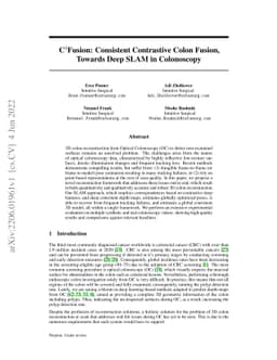 C$^3$Fusion: Consistent Contrastive Colon Fusion, Towards Deep SLAM in
  Colonoscopy