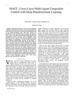 MACC: Cross-Layer Multi-Agent Congestion Control with Deep Reinforcement
  Learning