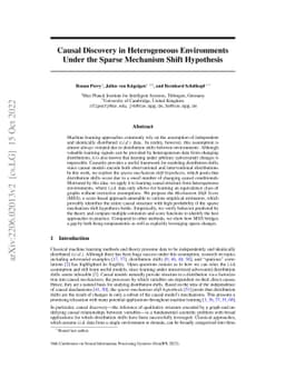Causal Discovery in Heterogeneous Environments Under the Sparse
  Mechanism Shift Hypothesis