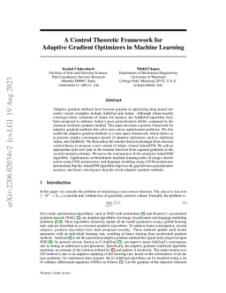A Control Theoretic Framework for Adaptive Gradient Optimizers in
  Machine Learning