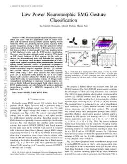 Low Power Neuromorphic EMG Gesture Classification
