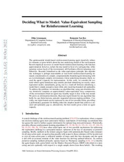 Deciding What to Model: Value-Equivalent Sampling for Reinforcement
  Learning