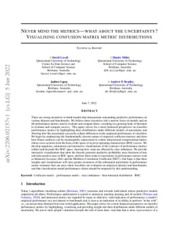 Never mind the metrics -- what about the uncertainty? Visualising
  confusion matrix metric distributions
