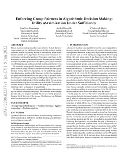 Enforcing Group Fairness in Algorithmic Decision Making: Utility
  Maximization Under Sufficiency