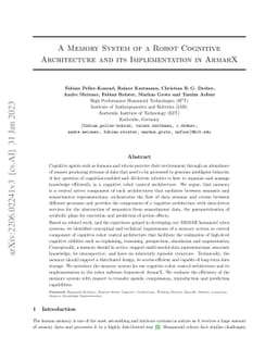 A Memory System of a Robot Cognitive Architecture and its Implementation
  in ArmarX