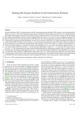 Modeling GPU Dynamic Parallelism for Self Similar Density Workloads