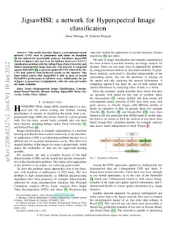 JigsawHSI: a network for Hyperspectral Image classification