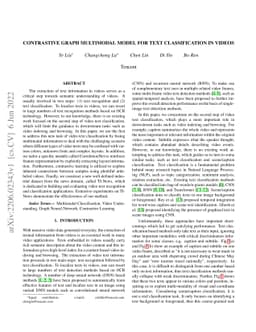 Contrastive Graph Multimodal Model for Text Classification in Videos