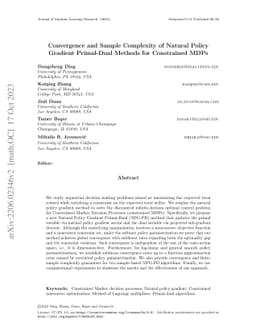 Convergence and sample complexity of natural policy gradient primal-dual
  methods for constrained MDPs