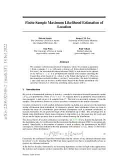 Finite-Sample Maximum Likelihood Estimation of Location