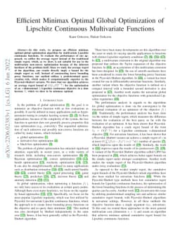 Efficient Minimax Optimal Global Optimization of Lipschitz Continuous
  Multivariate Functions