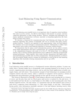 Load Balancing Using Sparse Communication