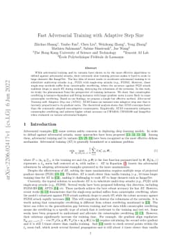 Fast Adversarial Training with Adaptive Step Size