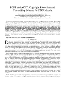 PCPT and ACPT: Copyright Protection and Traceability Scheme for DNN
  Models