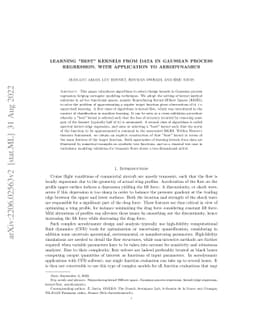 Learning "best" kernels from data in Gaussian process regression. With
  application to aerodynamics