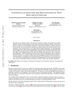 Contextualization for the Organization of Text Documents Streams