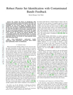 Robust Pareto Set Identification with Contaminated Bandit Feedback