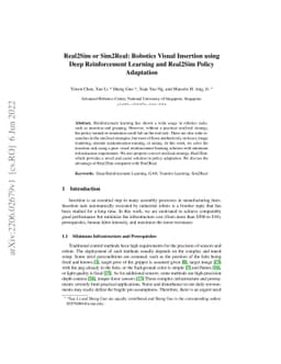Real2Sim or Sim2Real: Robotics Visual Insertion using Deep Reinforcement
  Learning and Real2Sim Policy Adaptation