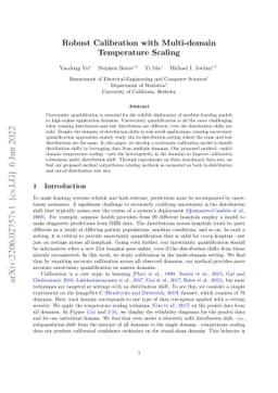 Robust Calibration with Multi-domain Temperature Scaling
