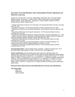 Accurate Virus Identification with Interpretable Raman Signatures by
  Machine Learning