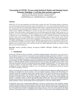 Forecasting COVID- 19 cases using Statistical Models and Ontology-based
  Semantic Modelling: A real time data analytics approach