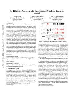 On Efficient Approximate Queries over Machine Learning Models