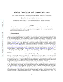 Median Regularity and Honest Inference