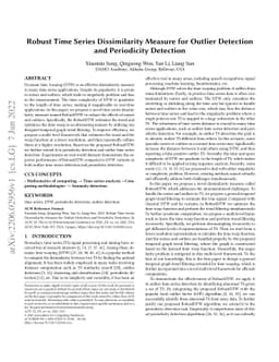 Robust Time Series Dissimilarity Measure for Outlier Detection and
  Periodicity Detection