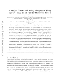 A Simple and Optimal Policy Design with Safety against Heavy-tailed Risk
  for Stochastic Bandits