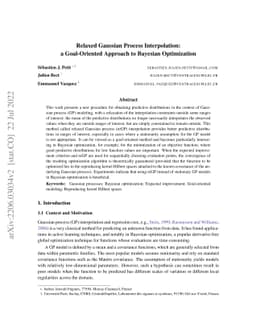 Relaxed Gaussian process interpolation: a goal-oriented approach to Bayesian optimization