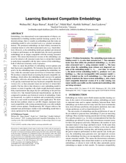 Learning Backward Compatible Embeddings