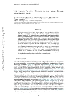 Universal Speech Enhancement with Score-based Diffusion