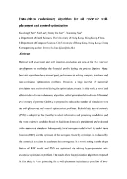 Data-driven evolutionary algorithm for oil reservoir well-placement and
  control optimization