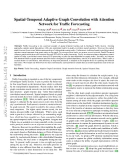 Spatial-Temporal Adaptive Graph Convolution with Attention Network for
  Traffic Forecasting