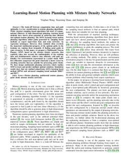 Learning-Based Motion Planning with Mixture Density Networks