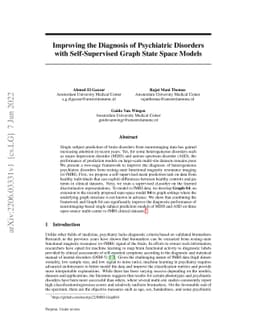 Improving the Diagnosis of Psychiatric Disorders with Self-Supervised
  Graph State Space Models