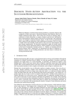 Discrete State-Action Abstraction via the Successor Representation
