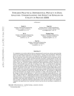 Towards Practical Differential Privacy in Data Analysis: Understanding
  the Effect of Epsilon on Utility in Private ERM