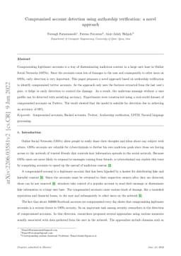 Compromised account detection using authorship verification: a novel
  approach