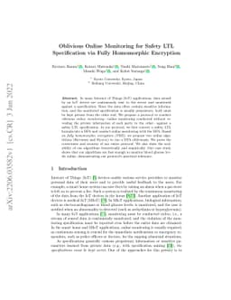 Oblivious Online Monitoring for Safety LTL Specification via Fully
  Homomorphic Encryption