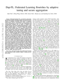 Dap-FL: Federated Learning flourishes by adaptive tuning and secure
  aggregation