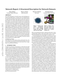 Network Report: A Structured Description for Network Datasets