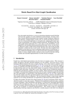 Metric Based Few-Shot Graph Classification