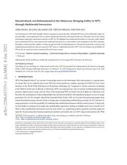 Decentralized, not Dehumanized in the Metaverse: Bringing Utility to
  NFTs through Multimodal Interaction
