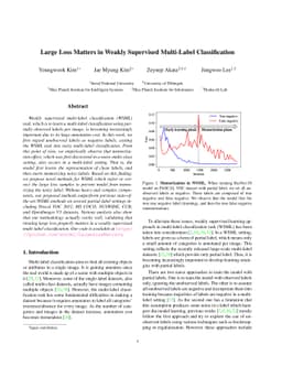 Large Loss Matters in Weakly Supervised Multi-Label Classification