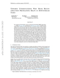 Towards Understanding Why Mask-Reconstruction Pretraining Helps in
  Downstream Tasks