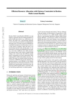 Efficient Resource Allocation with Fairness Constraints in Restless
  Multi-Armed Bandits