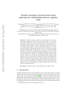 Transfer learning to decode brain states reflecting the relationship
  between cognitive tasks