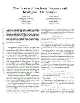Classification of Stochastic Processes with Topological Data Analysis